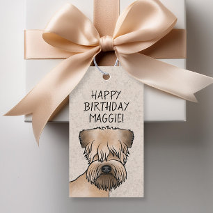 Étiquettes-cadeau Tête de Terrier Irlandais à poil doux sur fond bei