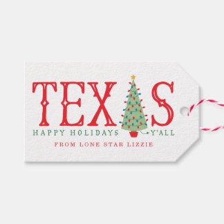 Étiquettes-cadeau Texas Christmas Tree Happy Holidays Tags cadeaux