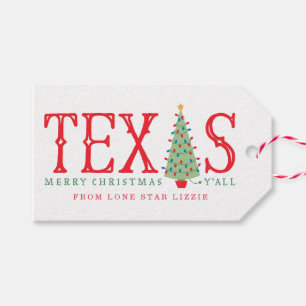 Étiquettes-cadeau Texas Christmas Tree Joyeux Noël Tags cadeaux