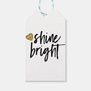 Étiquettes-cadeau Texte lumineux d'éclat graphique avec le diamant