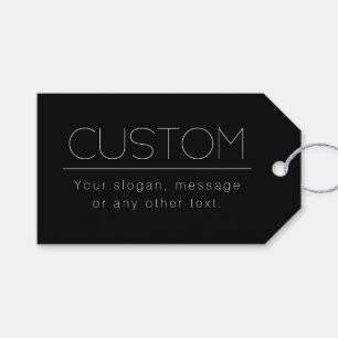 Étiquettes-cadeau Texte modifiable minimaliste moderne Noir & Blan