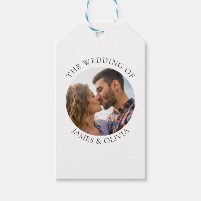 Étiquettes-cadeau Texte personnalisé Ajouter un Mariage photo (Devant)