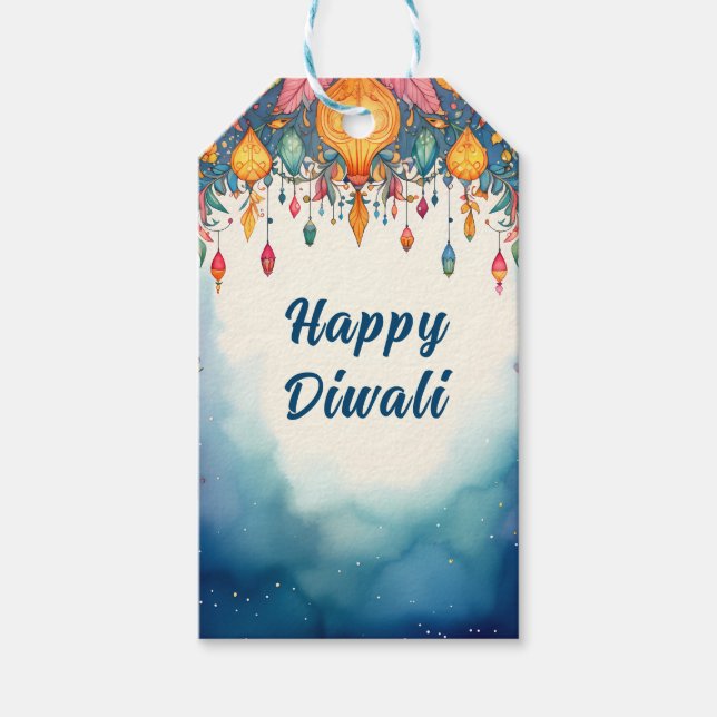 Étiquettes-cadeau Texte personnalisé, Diwali Festive & Bright (Devant)