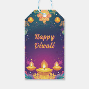 Étiquettes-cadeau Texte personnalisé, Diwali Harmony - Lumière et jo