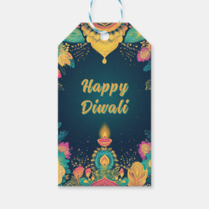 Étiquettes-cadeau Texte personnalisé, Diwali Radiance - Lumière et P