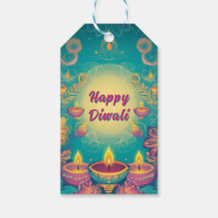 Étiquettes-cadeau Texte personnalisé, Diwali Spark Illuminer et célé