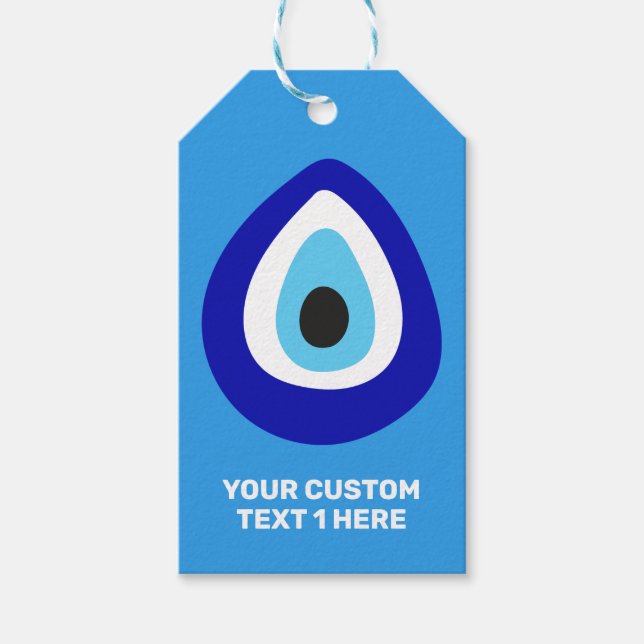 Étiquettes-cadeau Texte personnalisé Mal Eye Nazar Amulet (Devant)