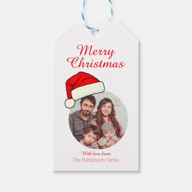 Étiquettes-cadeau Texte photo personnalisé Noël (Devant)