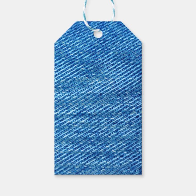 Étiquettes-cadeau Texture de Denim bleu (Devant)