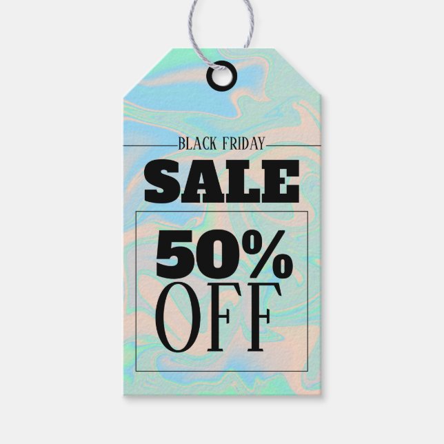 Étiquettes-cadeau Texture irisée liquide (Devant)