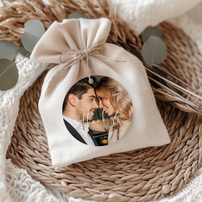 Étiquettes Cadeau Thank You Photo Script Wedding (Créateur téléchargé)