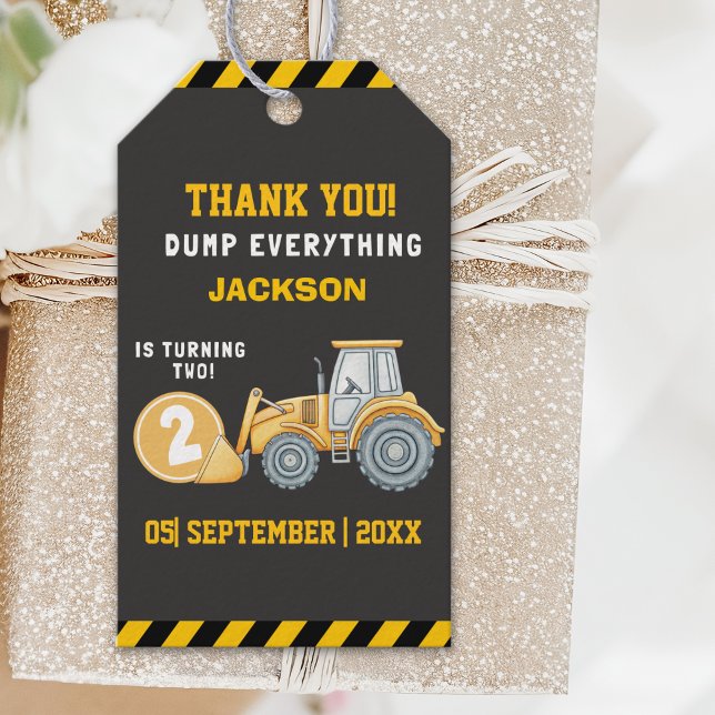 Étiquettes-cadeau Thanks for Building Memories – Construction Party (Créateur téléchargé)