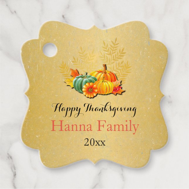 Étiquettes Cadeau Thanksgiving Automne Automne Maple Feuilles et cit (Devant)