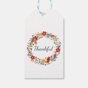 Étiquettes-cadeau Thanksgiving Automne Wreath Cadeau Enveloppement M
