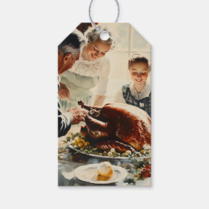 Étiquettes-cadeau Thanksgiving Joy : Une fête familiale