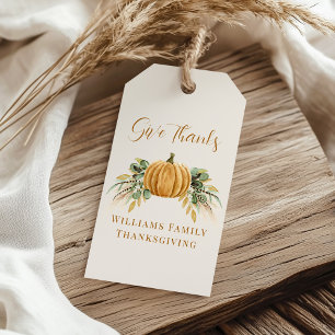 Étiquettes-cadeau Thanksgiving Rustic Fall Citrouille