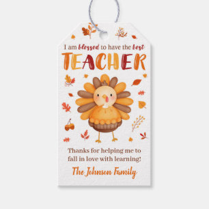 Étiquettes-cadeau Thanksgiving Teacher Appréciation Tags cadeaux