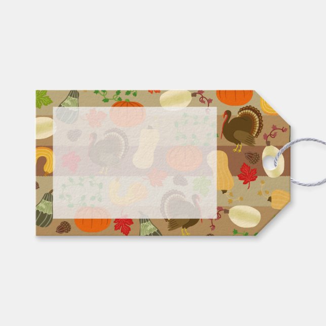 Étiquettes-cadeau Thanksgiving Turkey (Devant (Horizontal))