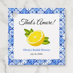 Étiquettes Cadeau That's Amore   Méditerranéen Lemon Douche de Marié