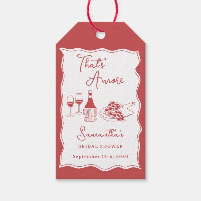 Étiquettes-cadeau That's Amore Rouge Italian Pizza Wine Enterrement  (Devant)