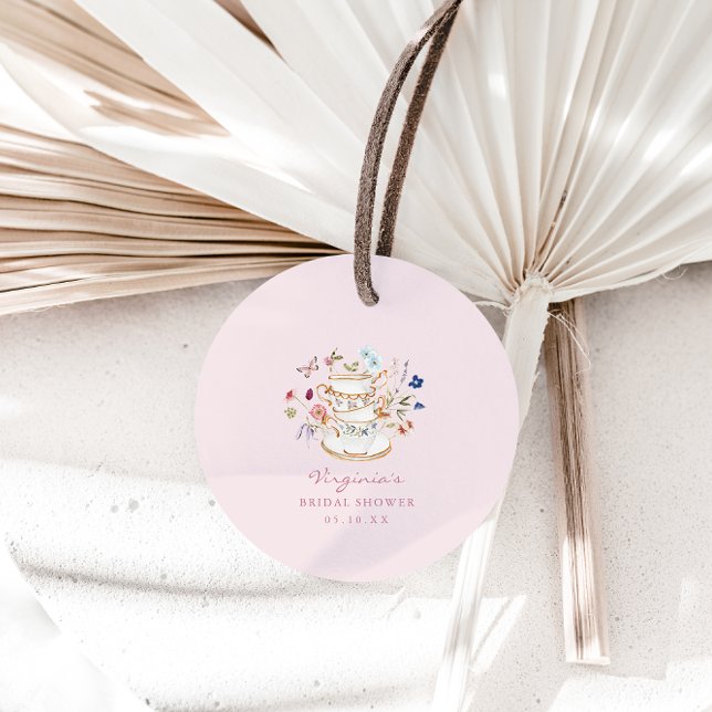 Étiquettes Cadeau Thé Party Rose (Pink Floral Tea Party Favor Tags by Painted Paperie
)