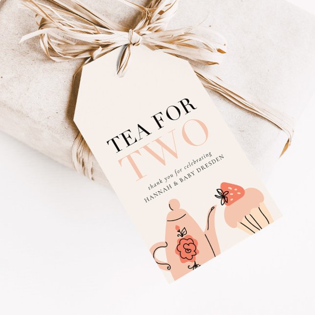Étiquettes-cadeau Thé pour deux | Tea Party Baby shower Favoriser (Créateur téléchargé)