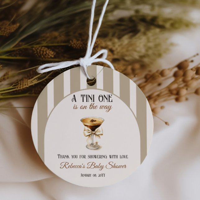 Étiquettes Cadeau Thème café Espresso Martini Baby shower Bow (Créateur téléchargé)