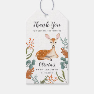 Étiquettes-cadeau Thème de Cerf mignon Sexe Baby shower d'automne ne