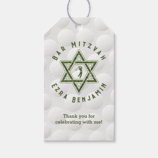 Étiquettes-cadeau Thème de golf Golf Bar Mitzvah (Devant)