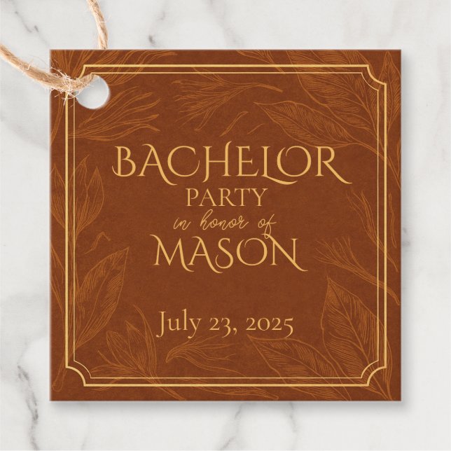 Étiquettes Cadeau Thème de soirée pour enterrement de vie de garçon  (Devant)