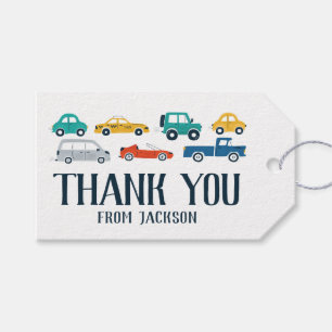 Étiquettes-cadeau Thème de transport Carte de remerciements d'annive