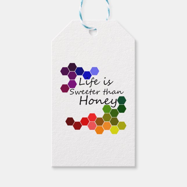 Étiquettes-cadeau Thème Miel Avec Mots Positifs (Devant)
