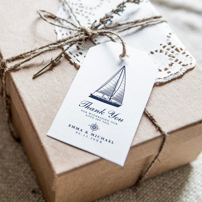 Étiquettes-cadeau Thème nautique Mariage Seahors Personnalisé (Créateur téléchargé)