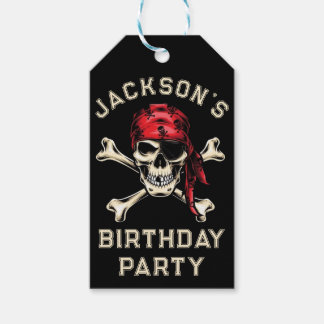 Étiquettes-cadeau Thème Pirate Fête salé Adulte Pirate Crâne noir