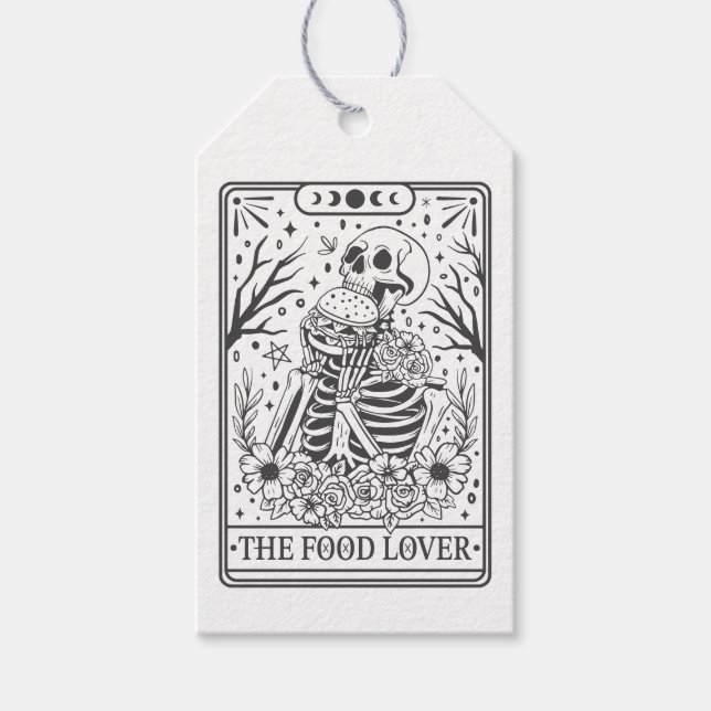 Étiquettes-cadeau Thème Tarot de l'amoureux de la nourriture (Devant)