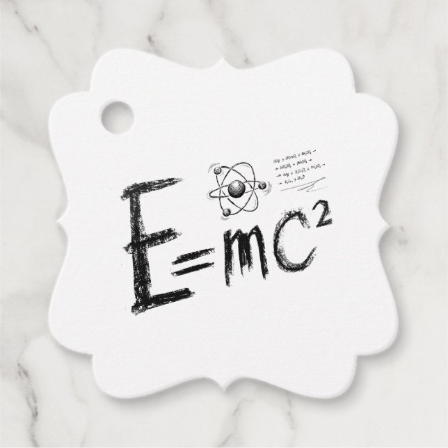 Étiquettes Cadeau Théorie de la relativité d'Einstein. Formule (Devant)