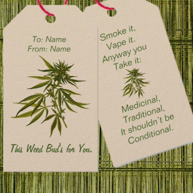 Étiquettes-cadeau This Weed Bud's for You. (The Weed Bud's for You Fun Gift Tags for Christmas, Birthdays, and Other Occasions)