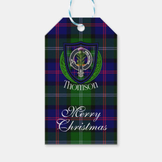Étiquettes-cadeau Thomson Scottish Clan Tartan & Crest