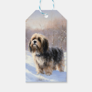 Étiquettes-cadeau Tibetan Terrier Qu'il neige Noël