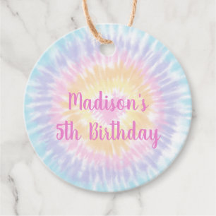 Étiquettes Cadeau Tie Dye Rainbow Boho Hippie Anniversaire Merci