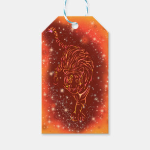 Étiquettes-cadeau Tiger Tags Cadeaux Courir Dans Galaxy Starry Night