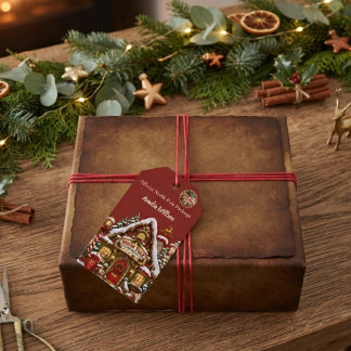 Étiquettes-cadeau Timbre de Pôle Nord personnalisé avec nom Noël
