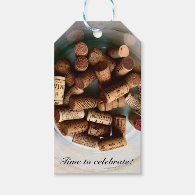 Étiquettes-cadeau Time to Celebrate Wine Corks (Devant)