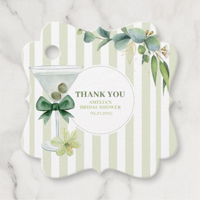 Étiquettes Cadeau Tini un est en route Martini Baby shower (Devant)