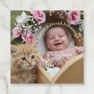 Étiquettes Cadeau Tiny kitten and baby are on the way