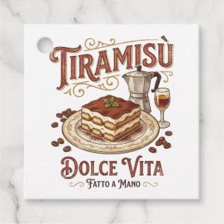Étiquettes Cadeau Tiramisu Dolce Vita Dessert Italien 