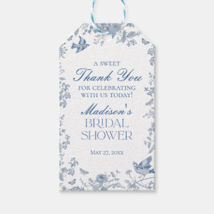 Étiquettes-cadeau Toile Bleue De Jouy Fête des mariées Privilèges