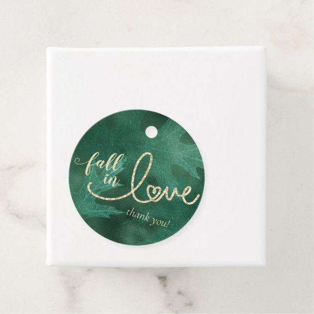 Étiquettes Cadeau Tomber amoureux de l'automne | Jade Green Merci (En situation)
