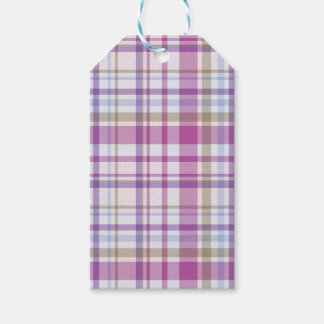 ÉTIQUETTES-CADEAU TONS DE MOTIF PURPLE & BLEU PLAID