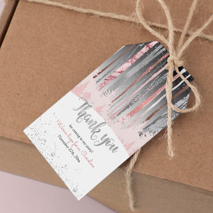 Étiquettes-cadeau Tons muets Argent Neige Mystique Bois Anniversaire